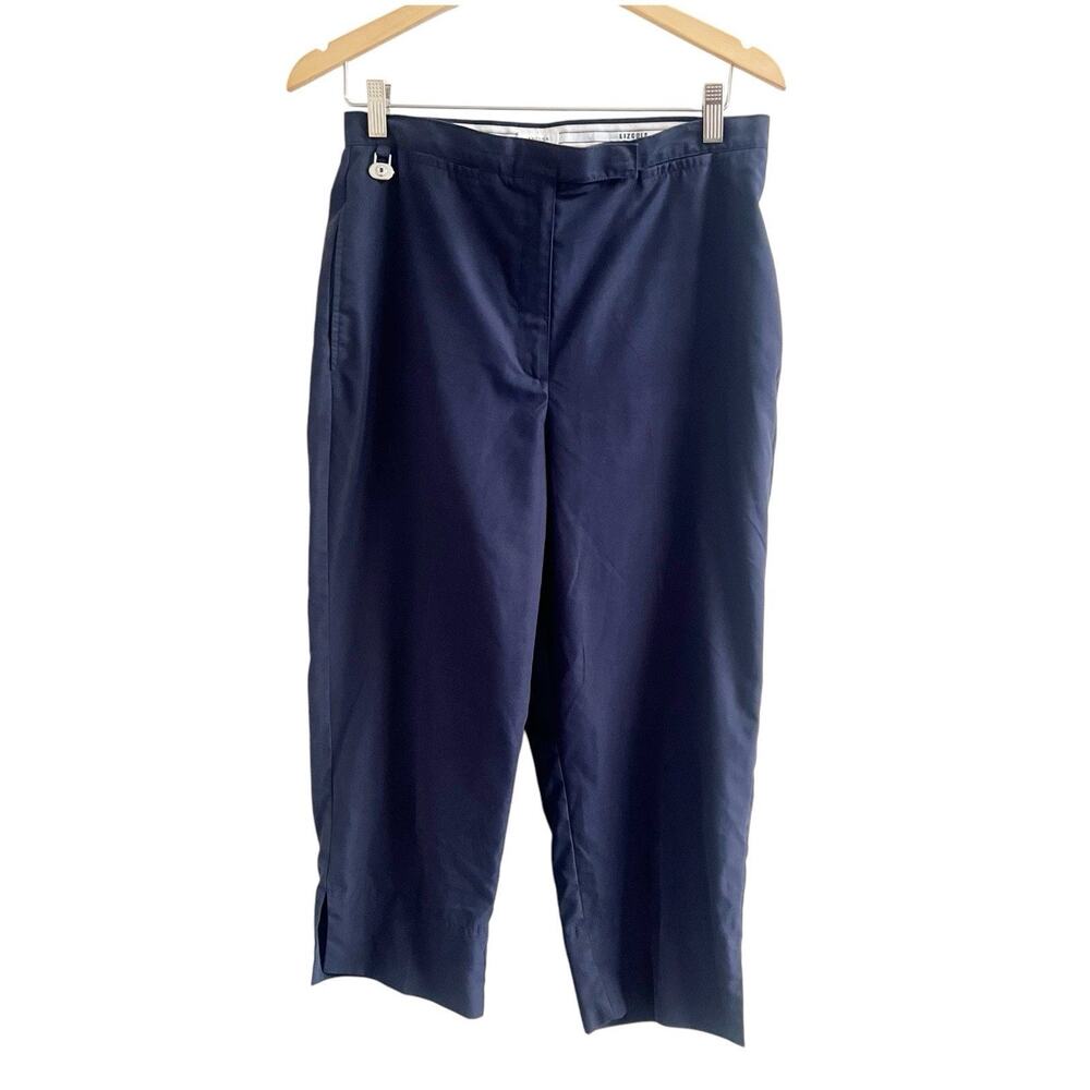 Liz Golf By Liz Claiborne Anissa Pant Size 12 Navy Cropped Lightweight Cool max